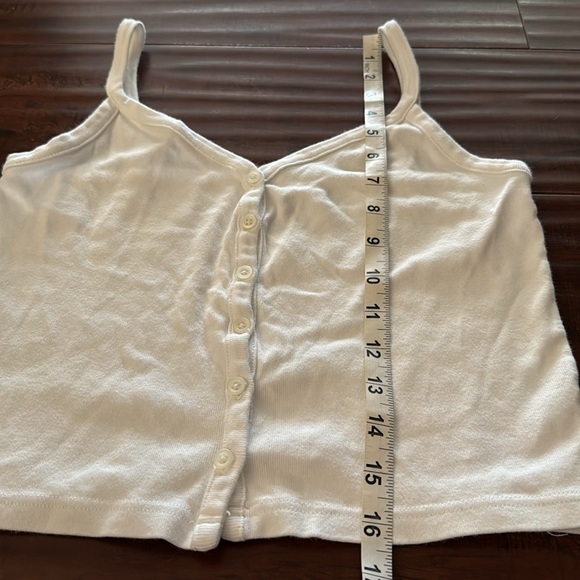 Brandy Melville Tank Top, White Button Down, One Size, Like New! - Picture 3 of 4